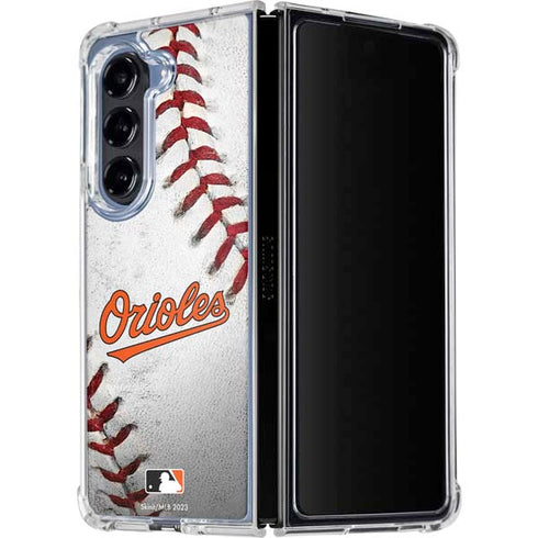 MLB Baltimore Orioles Game Ball Galaxy Z Fold5 5G Clear Case