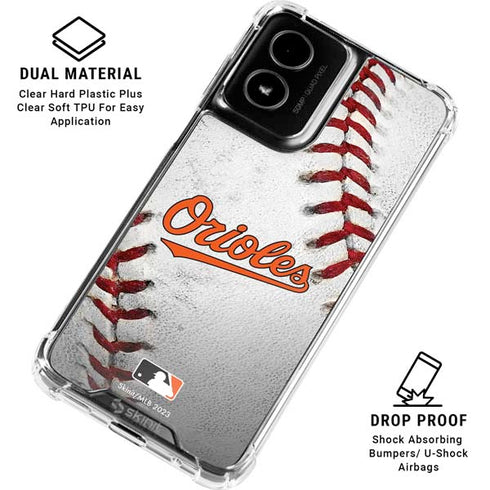 MLB Baltimore Orioles Game Ball Moto G Power 5G (2024) Clear Case