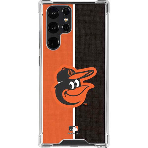 MLB Baltimore Orioles Split Galaxy S23 Ultra Clear Case