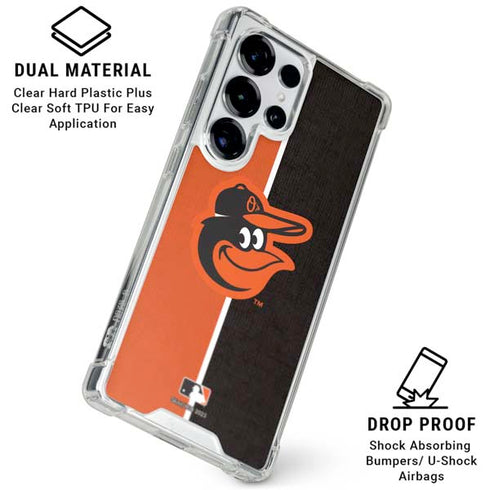 MLB Baltimore Orioles Split Galaxy S25 Ultra Clear Case