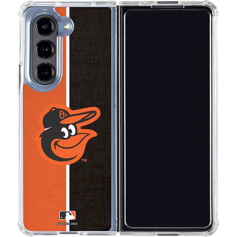 MLB Baltimore Orioles Split Galaxy Z Fold5 5G Clear Case