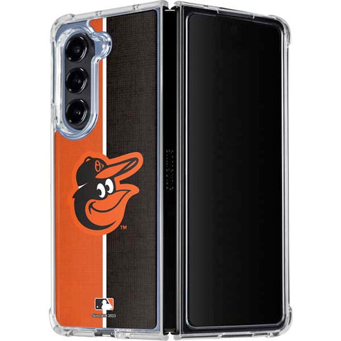 MLB Baltimore Orioles Split Galaxy Z Fold5 5G Clear Case