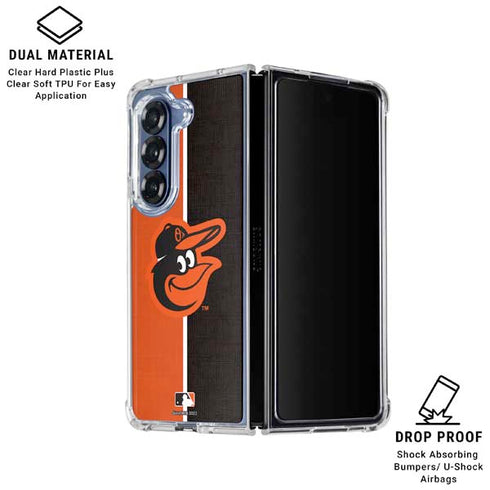 MLB Baltimore Orioles Split Galaxy Z Fold7 Clear Case