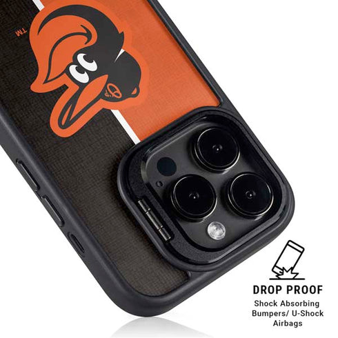 MLB Baltimore Orioles Split iPhone 15 Pro Kickstand Case