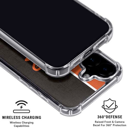 MLB Baltimore Orioles Split iPhone 16 Plus Clear Case