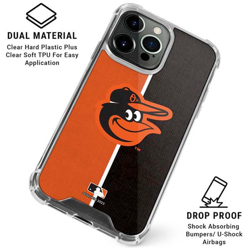 MLB Baltimore Orioles Split iPhone 16 Pro Max Clear Case