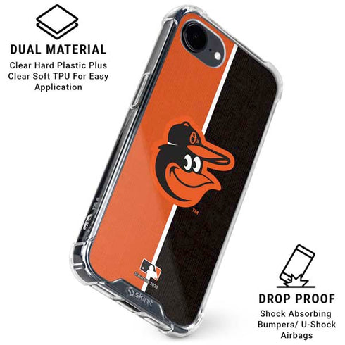 MLB Baltimore Orioles Split iPhone 16e Clear Case