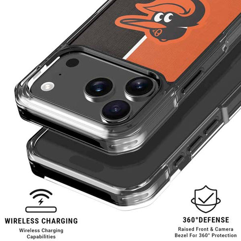 MLB Baltimore Orioles Split iPhone 17 Pro Clear Case
