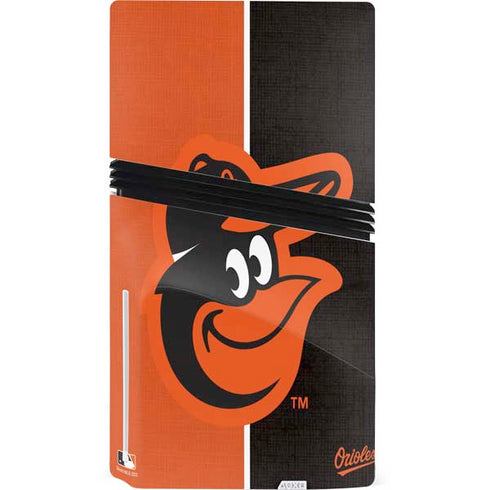 MLB Baltimore Orioles Split PS5 Pro Disk Console Skin