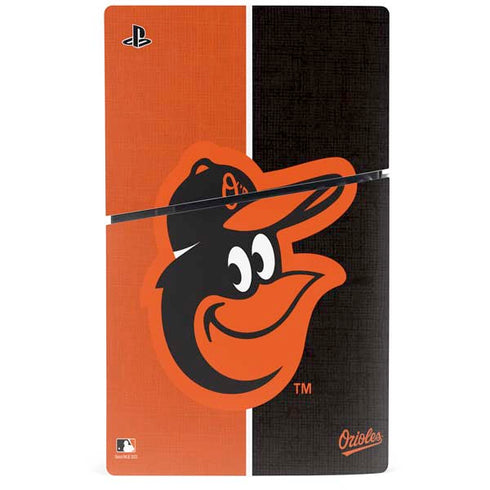 MLB Baltimore Orioles Split PS5 Slim Digital Edition Console Skin