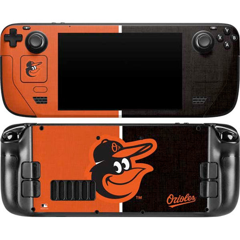 MLB Baltimore Orioles Split Steam Deck Handheld Gaming Computer Skin