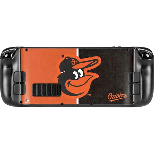 MLB Baltimore Orioles Split Steam Deck Handheld Gaming Computer Skin