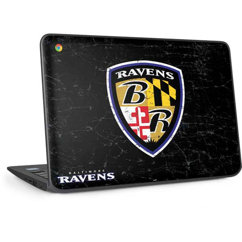 NFL Baltimore Ravens - Alternate Distressed HP Chromebook Skin