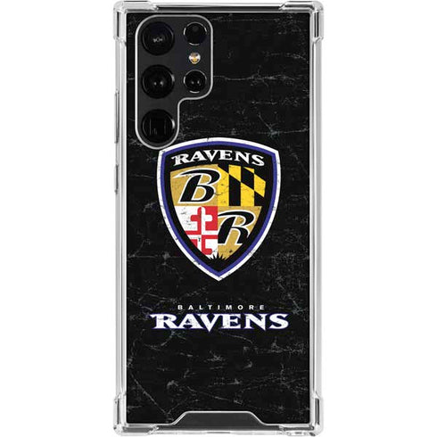 NFL Baltimore Ravens - Alternate Distressed Galaxy S23 Ultra Clear Case