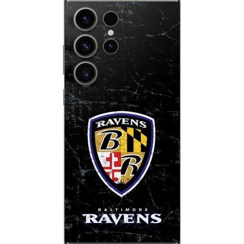 NFL Baltimore Ravens - Alternate Distressed Galaxy S25 Ultra Skin