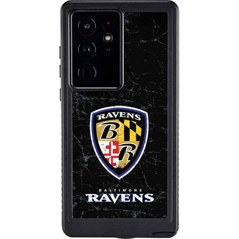 NFL Baltimore Ravens - Alternate Distressed Galaxy S24 Ultra Waterproof Case