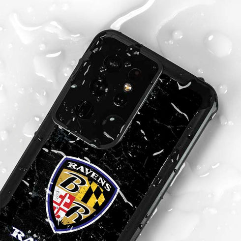 NFL Baltimore Ravens - Alternate Distressed Galaxy S24 Ultra Waterproof Case