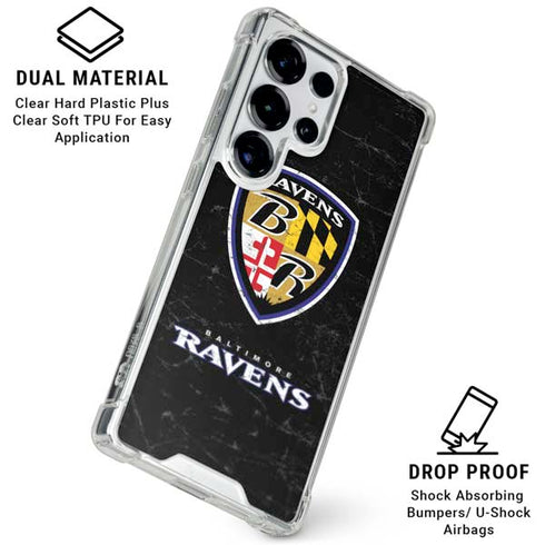 NFL Baltimore Ravens - Alternate Distressed Galaxy S26 Ultra Clear Case