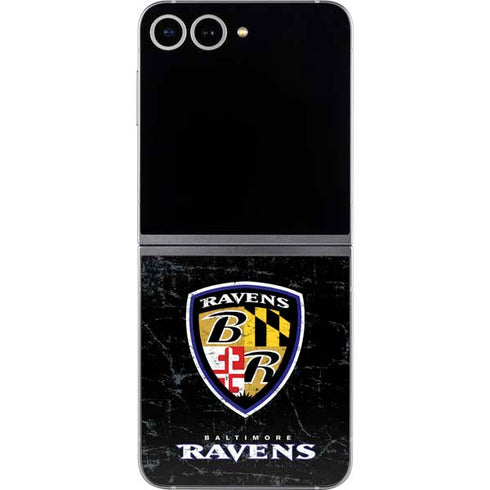 NFL Baltimore Ravens - Alternate Distressed Galaxy Z Flip6 Skin