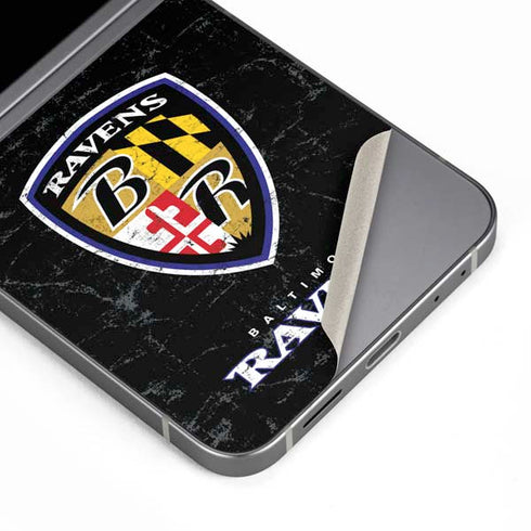 NFL Baltimore Ravens - Alternate Distressed Galaxy Z Flip6 Skin