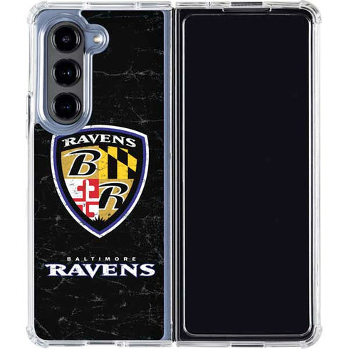 NFL Baltimore Ravens - Alternate Distressed Galaxy Z Fold5 5G Clear Case