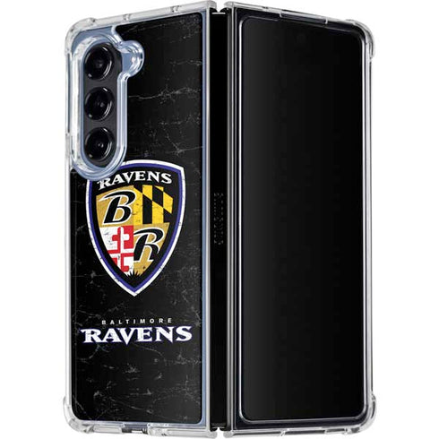 NFL Baltimore Ravens - Alternate Distressed Galaxy Z Fold5 5G Clear Case