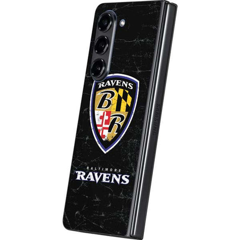 NFL Baltimore Ravens - Alternate Distressed Galaxy Z Fold5 5G Skin
