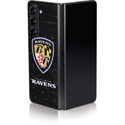 NFL Baltimore Ravens - Alternate Distressed Galaxy Z Fold5 5G Skin