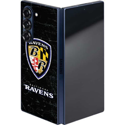 NFL Baltimore Ravens - Alternate Distressed Galaxy Z Fold6 Skin