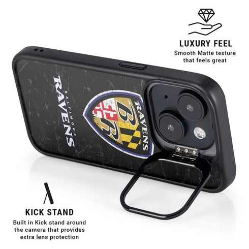 NFL Baltimore Ravens - Alternate Distressed iPhone 14 Plus Kickstand Case