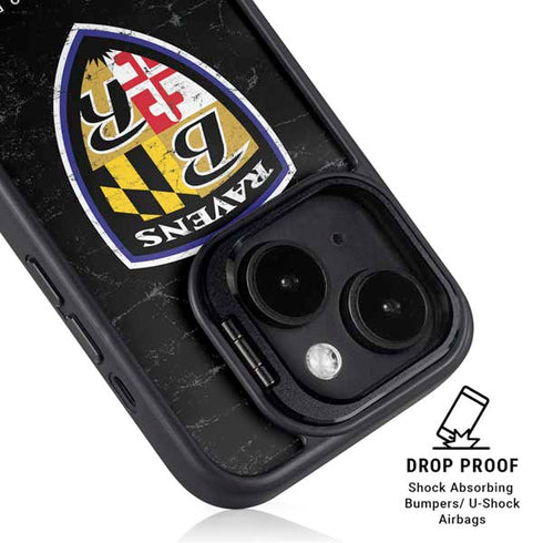 NFL Baltimore Ravens - Alternate Distressed iPhone 14 Plus Kickstand Case