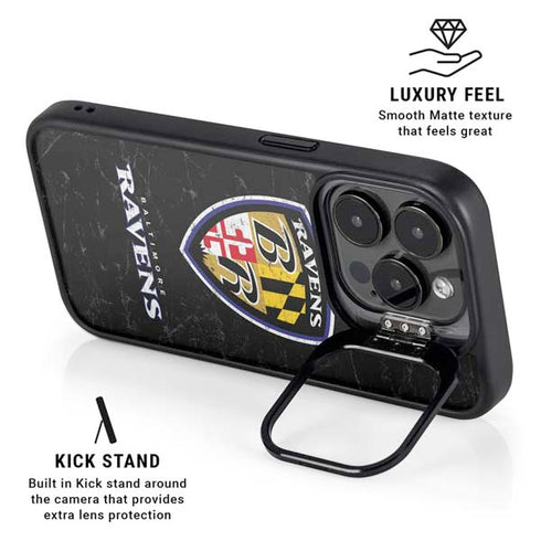NFL Baltimore Ravens - Alternate Distressed iPhone 14 Pro Max Kickstand Case