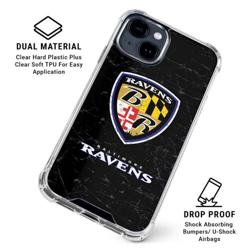 NFL Baltimore Ravens - Alternate Distressed iPhone 15 Clear Case