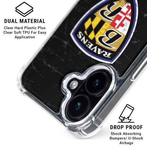 NFL Baltimore Ravens - Alternate Distressed iPhone 16 Plus Clear Case