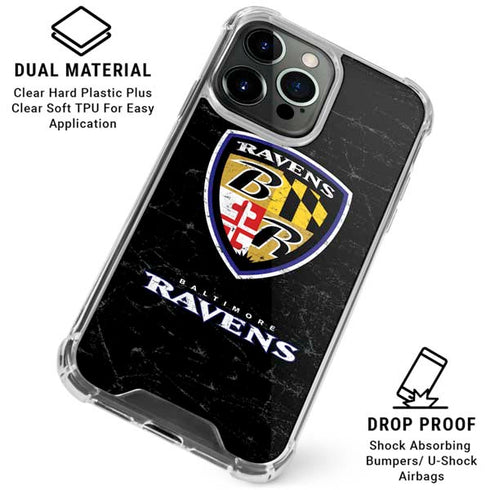 NFL Baltimore Ravens - Alternate Distressed iPhone 16 Pro Clear Case