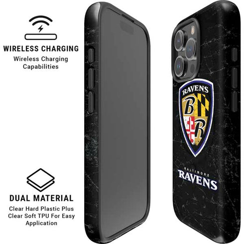 NFL Baltimore Ravens - Alternate Distressed iPhone 16 Pro Magsafe Impact Case
