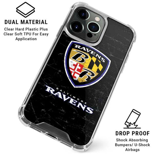 NFL Baltimore Ravens - Alternate Distressed iPhone 16 Pro Max Clear Case
