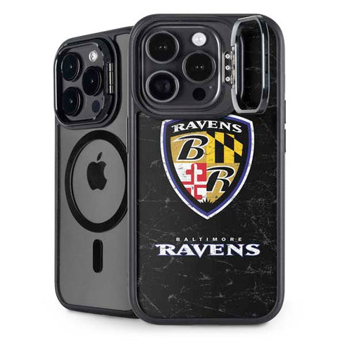NFL Baltimore Ravens - Alternate Distressed iPhone 16 Pro Max Kickstand Case