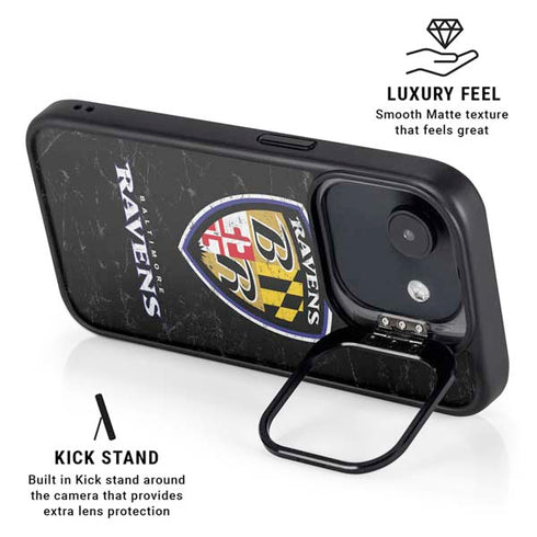 NFL Baltimore Ravens - Alternate Distressed iPhone 16e Kickstand Case
