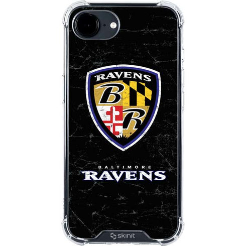 NFL Baltimore Ravens - Alternate Distressed iPhone 16e Clear Case