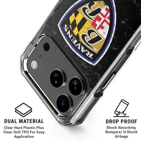 NFL Baltimore Ravens - Alternate Distressed iPhone 18 Pro Clear Case