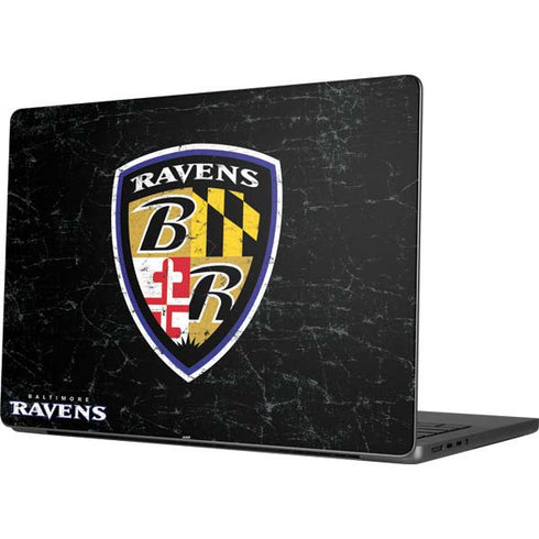 NFL Baltimore Ravens - Alternate Distressed Apple MacBook Pro 14-inch Skin