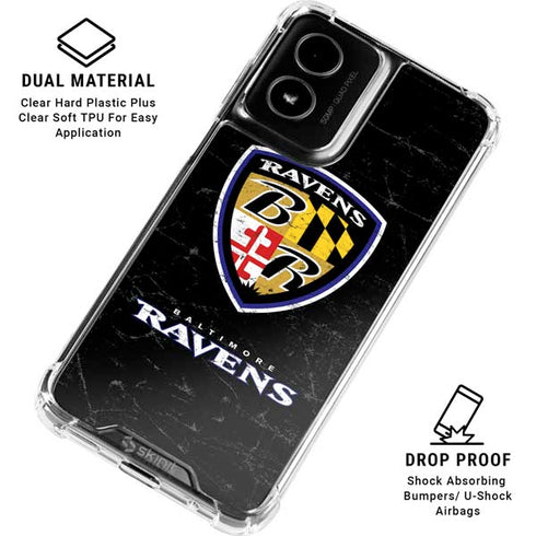 NFL Baltimore Ravens - Alternate Distressed Moto G Power 5G (2024) Clear Case