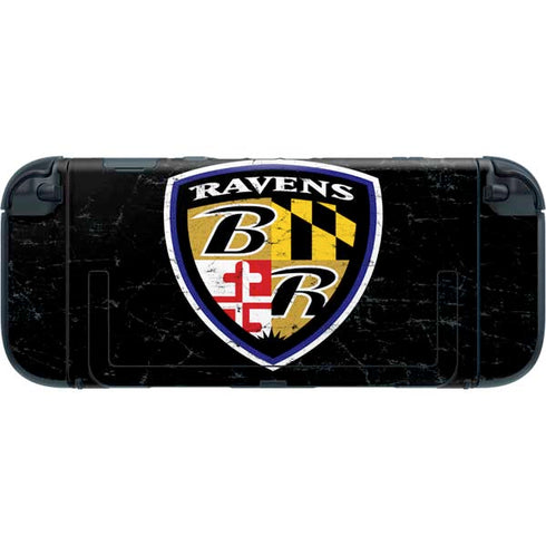 NFL Baltimore Ravens - Alternate Distressed Nintendo Switch 2 (2025) with Joy-Con Skin