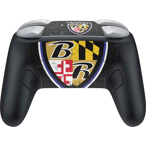 NFL Baltimore Ravens - Alternate Distressed Nintendo Switch 2 (2025) Pro Controller Skin