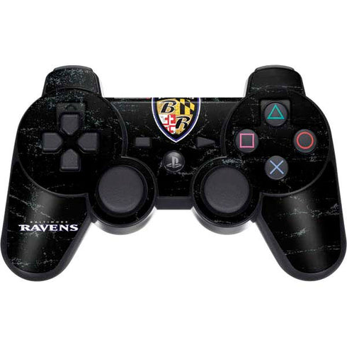 NFL Baltimore Ravens - Alternate Distressed PS3 Dual Shock wireless controller Skin