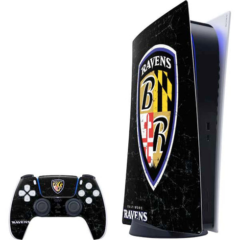 NFL Baltimore Ravens - Alternate Distressed PlayStation PS5 Skins