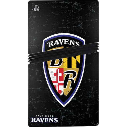 NFL Baltimore Ravens - Alternate Distressed PS5 Pro Console Skin