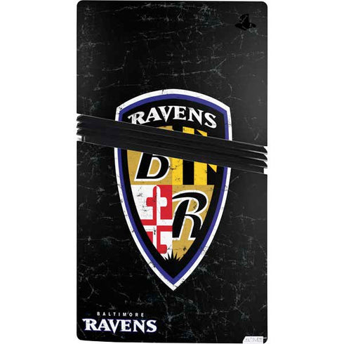 NFL Baltimore Ravens - Alternate Distressed PS5 Pro Console Skin