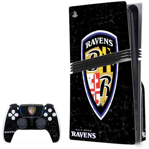 NFL Baltimore Ravens - Alternate Distressed PlayStation PS5 Skins